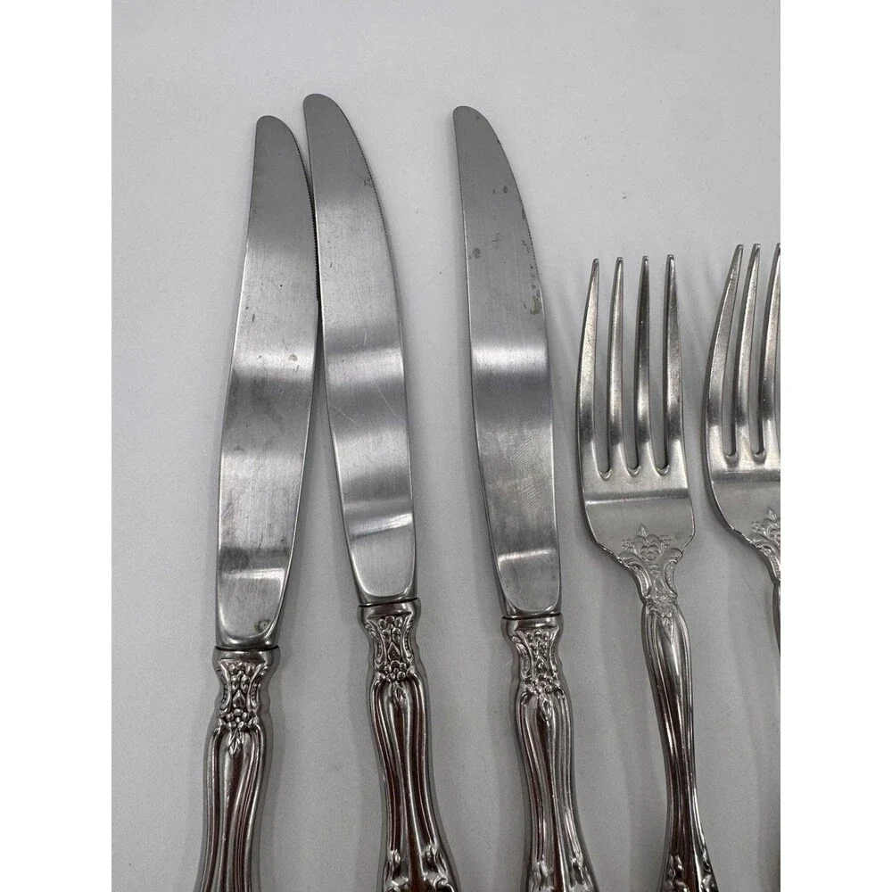 Oneida Michelangelo Heirloom Cube Set Of 9 Stainless Flatware Forks Spoons Knife